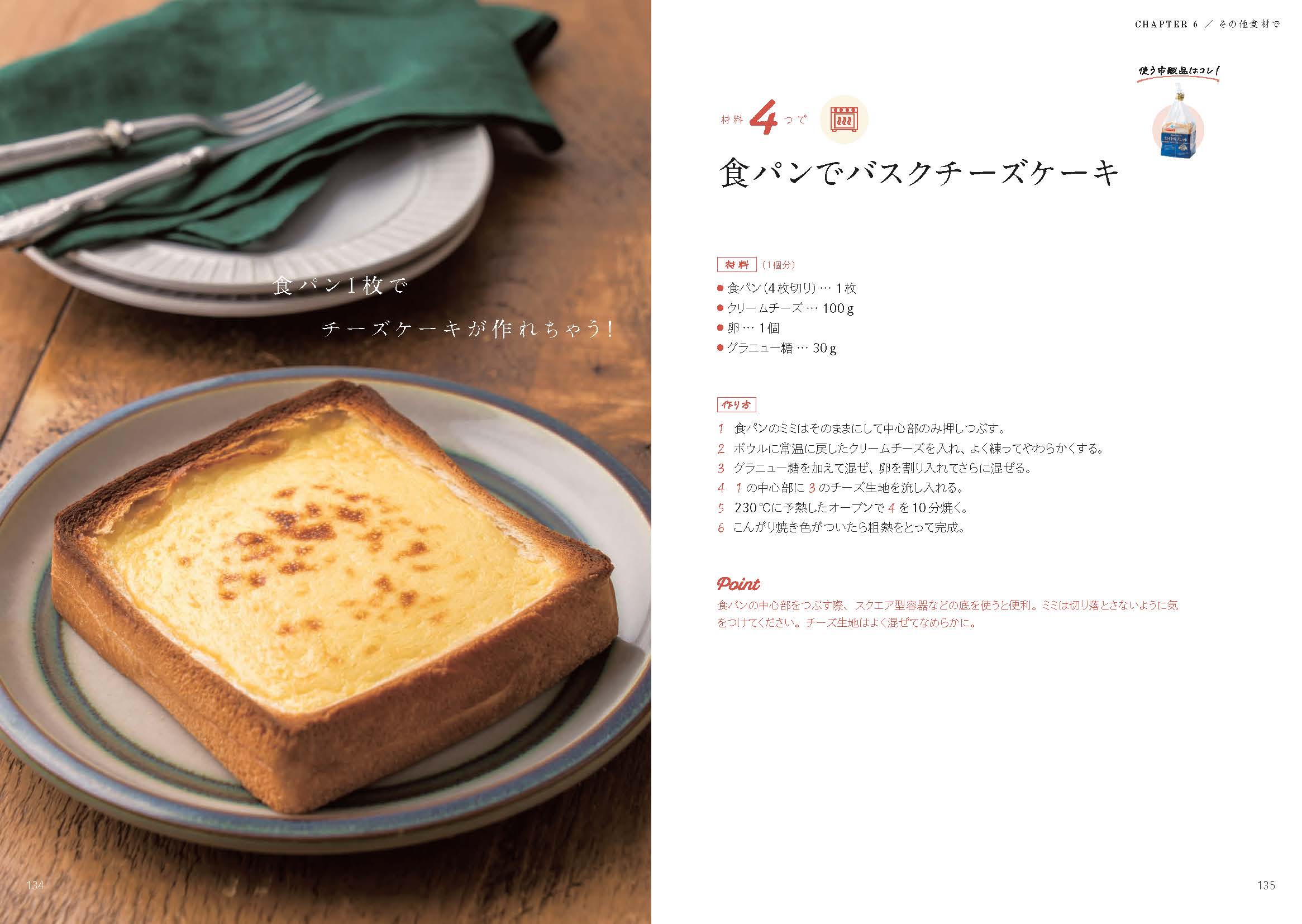 料理レシピ本大賞_食パンでバスクチーズケーキ