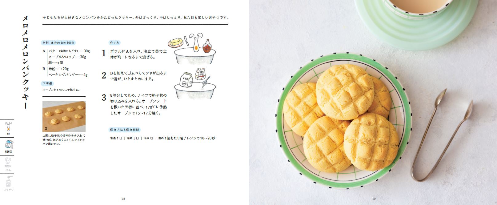 料理レシピ本大賞_体にいいおやつ_おすすめレシピ③メロンパンクッキー