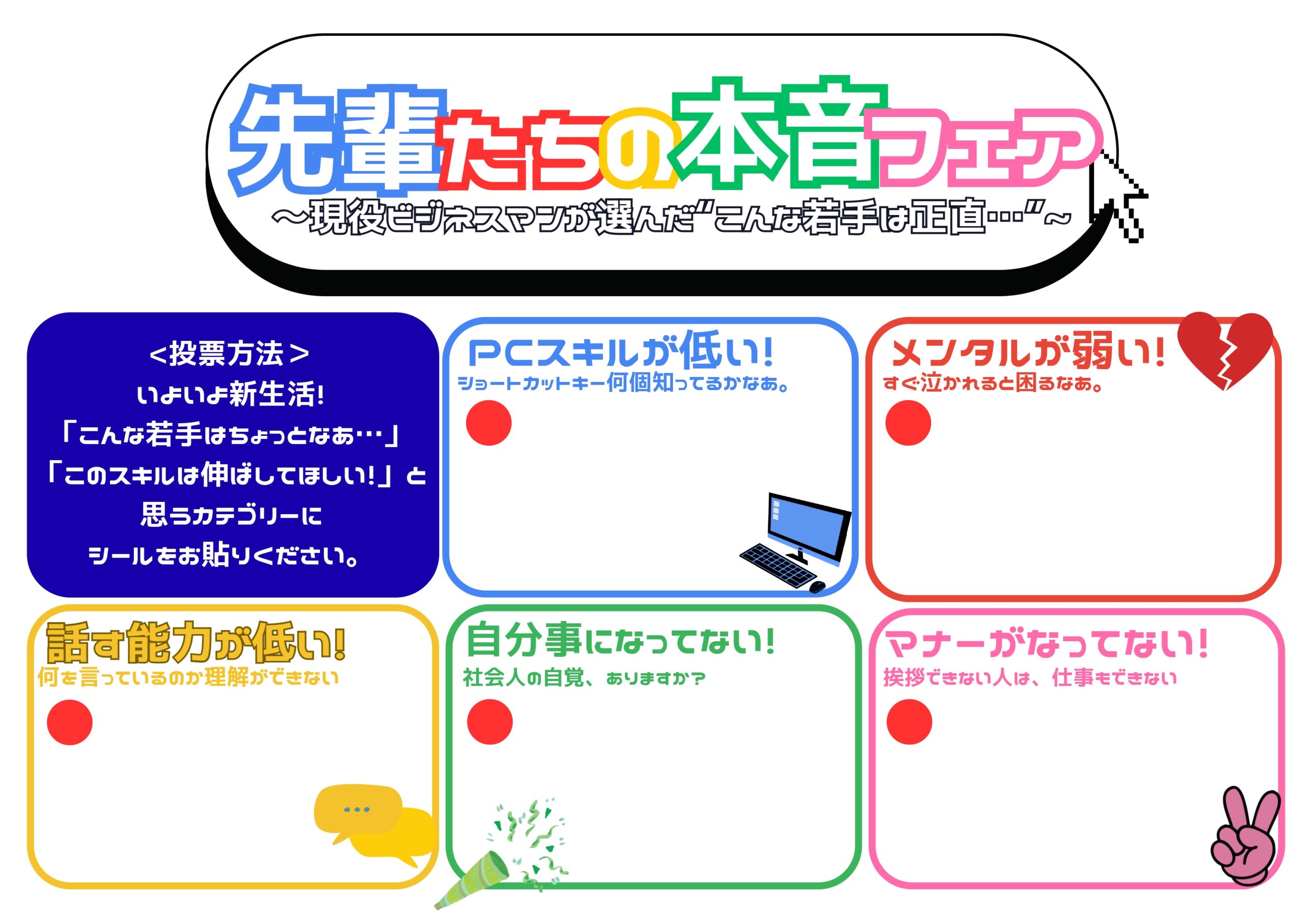 「先輩たちの本音フェア」投票ボード