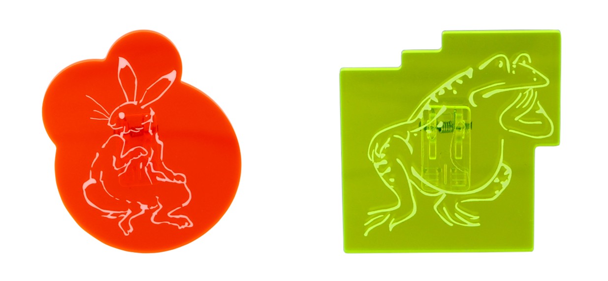 ビビッと！鳥獣戯画アクリルクリップ2種